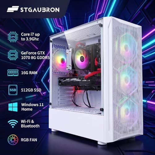STGAubron Gaming PC Desktop,Core I7,GTX 1070 8G,16G RAM,512G SSD - Image 2