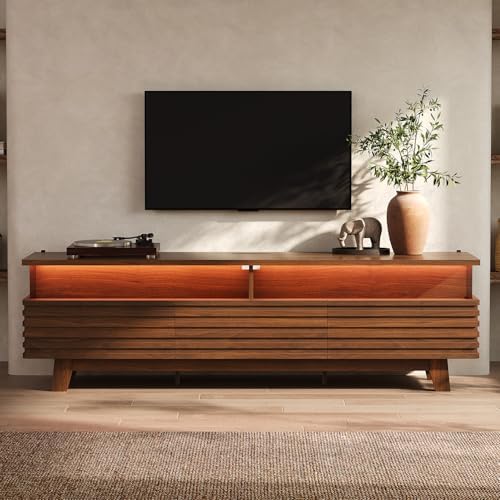 70.9” TV Stand for Living Room with Cable Management, Hidden Power Station by HAUOMS
