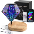 Infinity Mirror Diamond Lamp, RGB Ambient lighting with APP & Remote by PRIDEAST