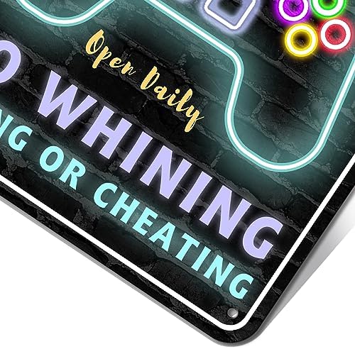 Gaming Room Metal Sign Gamer Wall Decor For Boys Game Room Bedroom Gamers - Image 5