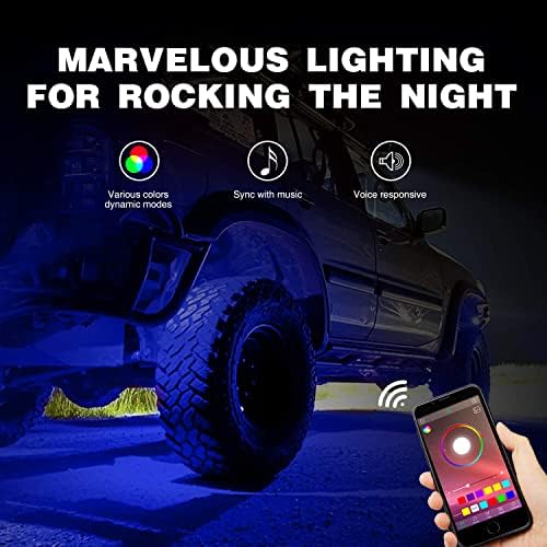 Nilight RGB LED Rock Lights Kit 8PCS Underglow Pod Lights - Image 6