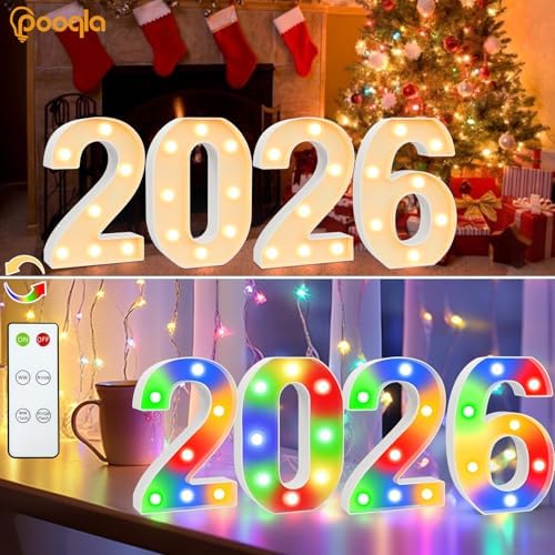 Pooqla LED Light Up Numbers 5, Warm White and Colorful Lighted Marquee Numbers with Remote, Lighted Numbers for 5th 50th Birthday Decorations, Gift for Girls Boys Her Him Anniversary Home Party Decor - Image 3
