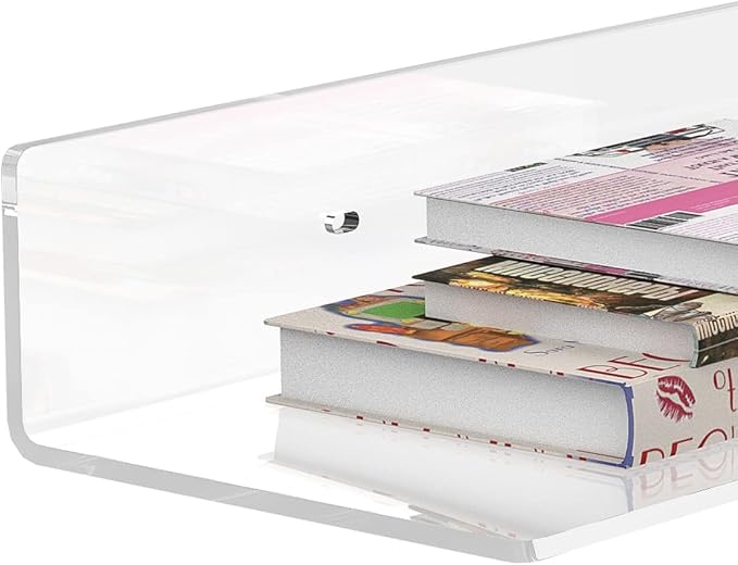 Sezanrpt 36 Inches Acrylic Wall Shelves 2 Pack, Floating Shelf for Wall Mounting, Acrylic Display Ledges for Funko Pop Figures, Home Décor, Living Room, Gaming Room, Plants(36 inch, Clear) - Image 5