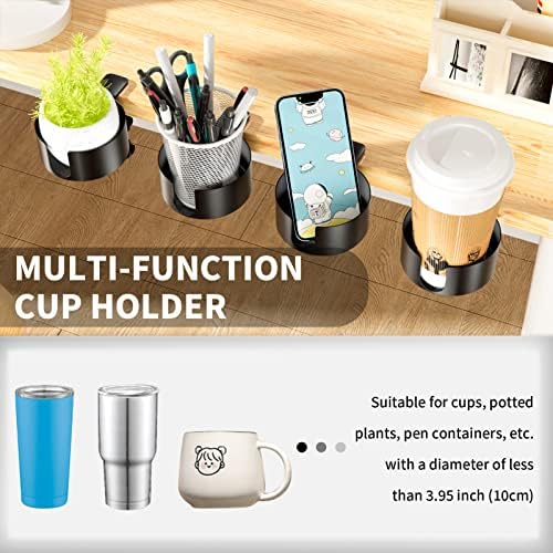 Large Desk Cup Holder, OOKUU Anti-Spill Cup Holder for Desk or Table - Image 4