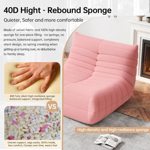 WHGBJA Bean Bag Chair for Adults, Lazy Bean Bag Sofa for Bedroom, Living Room, Reading, Gaming Floor Sofa Chair, Boneless, Comfy - Image 4