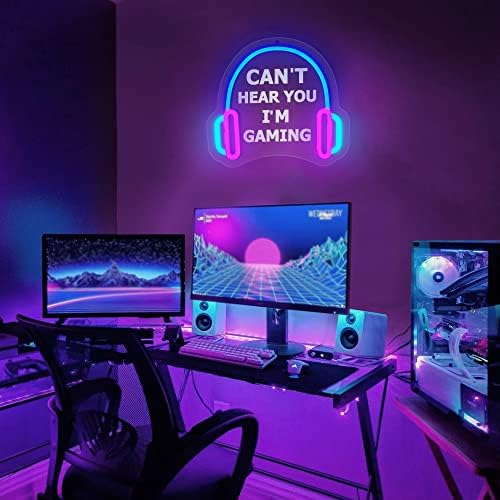 YuanDian Gamer Neon Sign, Can't Hear You I'm Gaming LED Neon Lights for Game Room Wall Decor, Gift Ideas for Boys Gamers Nephew Men Teen Son Grandson - Image 2