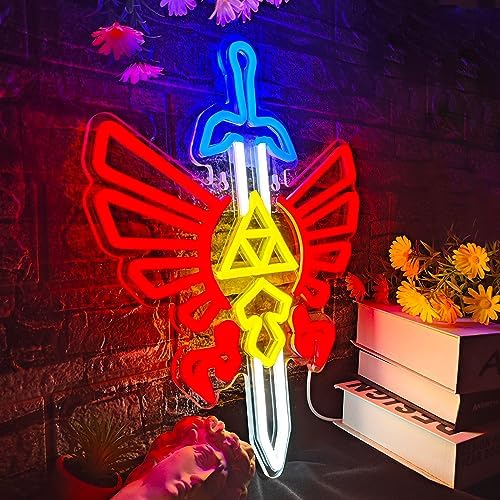 Sword Neon Sign Gamer Neon Signs for Wall Decor Gaming Room Decor LOZ Gifts Master Sword LED Sign Room Decor Neon Light up Sign for Bedroom Boys - Image 2