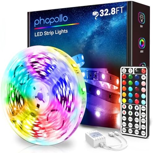 phopollo Led Strip Lighting Color Changing 32.8ft Flexible 5050 RGB by Phopollo