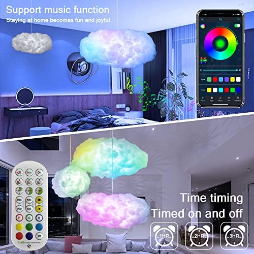 3D Big Cloud lightning Light Kit Music Sync Warm White Multicolor lightning Changing Strip Lights 360 Degree Wireless Remote APP NO DIY Coolest Decorations for Adults and Kids Indoor Home Bedroom - Image 3