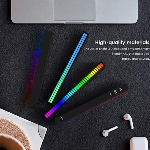Soulpunk RGB Rechargeable Sound Control Light, Voice-Activated Pickup Music Rhythm Lights, Creative Colorful LED Ambient Light, with 15 Modes Music Sync 32-Bit Audio Spectrum for Car（4 Pack-App） - Image 2