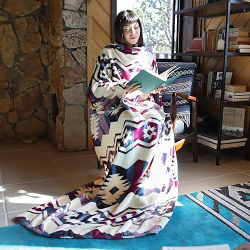 Catalonia Wearable Blanket with Sleeves for Women & Men, Fleece Wrap Throw - Image 2