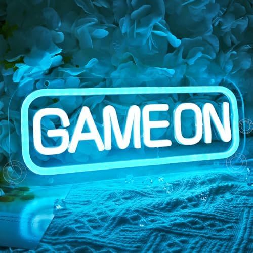 SYLHOME Game On Led Neon Light Sign Game Room Bedroom Man Cave Wall Decor - Image 3