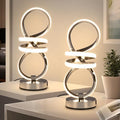 EIDISUNY RGB Spiral Table Lamp, Modern LED Table Lamp, Chrome Cool Bedside Lamps, 7 Colors & 10 Light Modes Touch Dimmable LED Nightstand Lamp with USB/Type C for Bedroom, Living Room,Silver by BuyNow%EF%BC%81