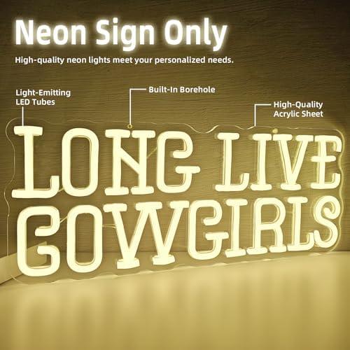 Long Live Cowgirls Neon Sign for Bedroom Dimmable Cowgirls LED Sign Colorul Western Light Up Sign for Game Room Living Room Cowboy Neon Decor for Party Girl Gifts - Image 5