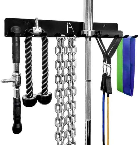 IRON AMERICAN USA Omega Beast Gym Storage Rack 11-Hook Heavy-Duty Gym Wall Organizer Gym Caddy Hanger - Gym Accessory Storage - Resistance Bands, Jump Ropes, Barbells, Lifting Belts, Cable Attachments - 4pk - Image 2
