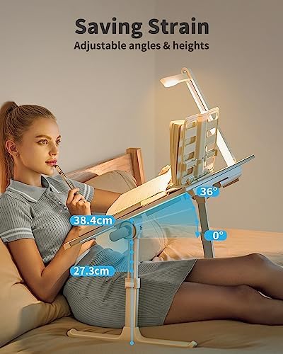 Laptop Bed Tray Desk with LED Desk Lamp, SAIJI Laptop Stand for Bed - Image 4