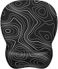 MROCO Ergonomic Mouse Pad Gel Wrist Rest, 9.4 x 8.1 in, Black Topographic by MROCO