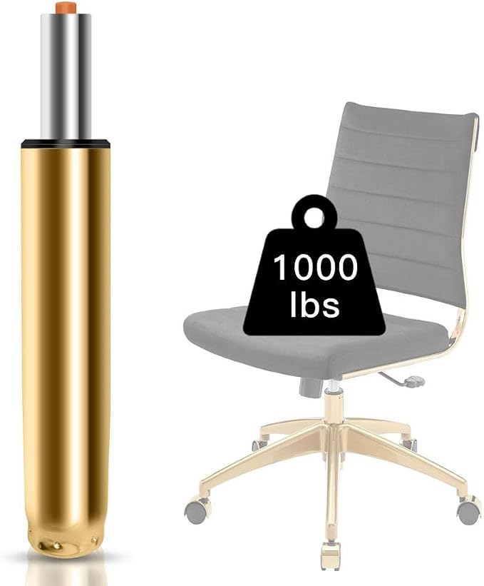 Omyoffice Adjustable Height Gas Lift Cylinder for Office Chairs, Universal Size, Heavy Duty, Gold | Heavy-Duty 1000 lbs, Hydraulic Pneumatic Gas Lift, Universal Fit Most Executive Gaming Desk Chairs by OMYOFFICE