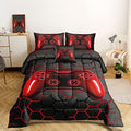 ROWADALO 5 Pieces Bed in A Bag Gamer Bedding Set for Boys Kids Adult Gaming Comforters Set,Boys Bed in A Bag Set Twin Size Comforter with Fitted Sheet Flat Sheet Pillowcase pillowsham,DJTH5027Twin by ROWADALO
