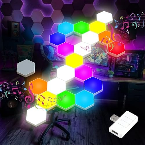 Vcwtty Music Sync Hexagon Light Panels, 13 Colors, 10 Pack - Image 5