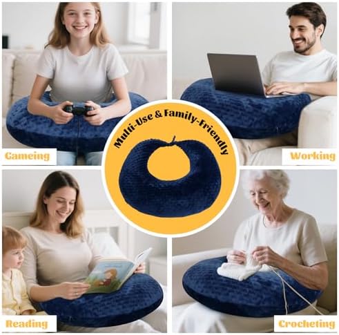 IFOYO Ergonomic Gaming Pillow for Lap, U-Shaped Arm Support Pillow, Blue - Image 2