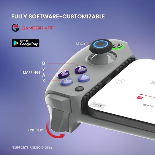 GameSir G8 Galileo Type-C Mobile Gaming Controller for Android & iPhone 15 Series (USB-C), Plug and Play Gamepad with Hall Effect Joysticks/Hall Trigger, 3.5mm Audio Jack - Image 7