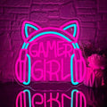 Mutank Gamer Girl Cat Headphones Neon Sign, Game Room Neon Sign USB Powered Game Headphone Sign LED Dimmable, for Gaming Room Bedrooms and Cat Ear Girl Man Caves Decor(13.3 * 12.2 In) by Unknown