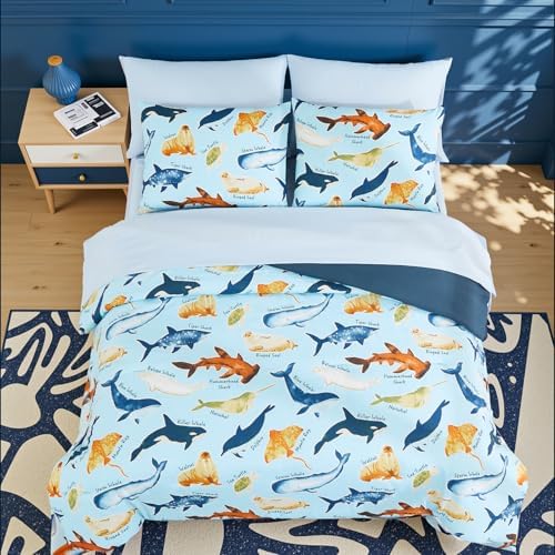 Boys Full Size Bedding Set -7 Pieces Ocean Bedding Full Size Comforter Sets - Image 5