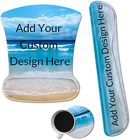 Design Your Own Photo Ergonomic Mouse Pad with Wrist Support Gel Mouse Pads and Upgrade Keyboard Wrist Rest Pad Set, Mouse Pads & Coasters Non-Slip PU Base Mouse Mat for Office Gaming Home by Dikoer