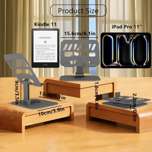 Metal Tablet Stand Holder Adjustable for iPad Kindle Tab, Grey - Image 3