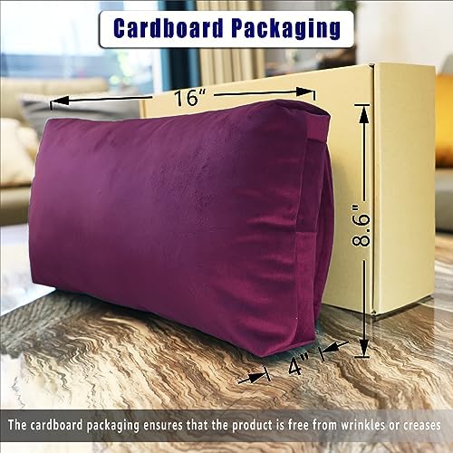 Non-Slip Head Pillow for Recliners - Neck Support Cushion with Velvet Cover for Pain Relief at Home, Office and Travel (Plum) - Image 2