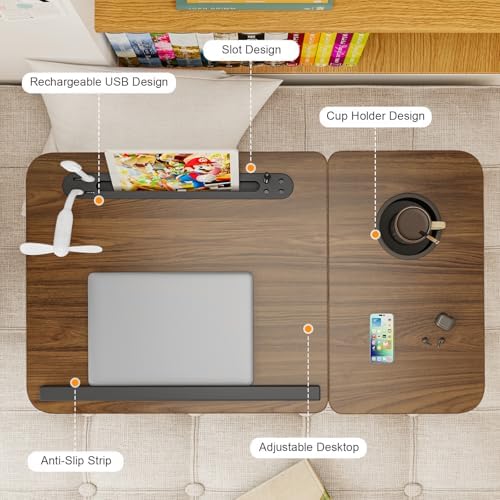 Laptop Desk for Bed, Adjustable Laptop Stand with 5 Different Angles - Image 2