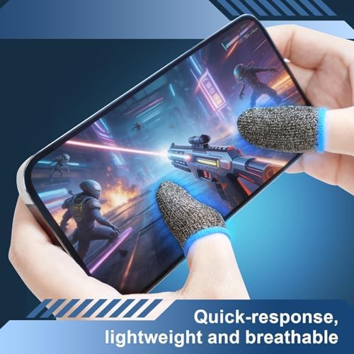 10 piece Gaming Finger Covers, Lightweight Gaming Finger Covers for e-Sports, Suitable for All Touchscreen Devices, Ultra-Thin Design with Fiber Material, Smooth Touch,Mobile accessor - Image 2