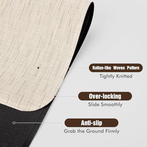 Blvornl Office Chair Mat for Hardwood Floor, Computer Chair Mat, 47.2"x 60" | Light Brown, Waterproof, easy to clean, suitable for hardwood, laminate, Rattan Woven Pattern, Durable Solid PVC Material - Image 5