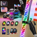 Nilight RGB LED Whip Light 2PCS 3FT with 4 Rock Lights Combo by Nilight