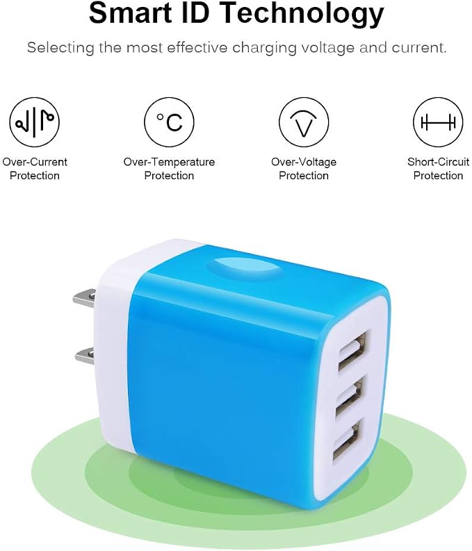 Wall Charger Adapter, USB Cubes,3Pack Universal Travel 3.1A Muti Port Plug - Image 2