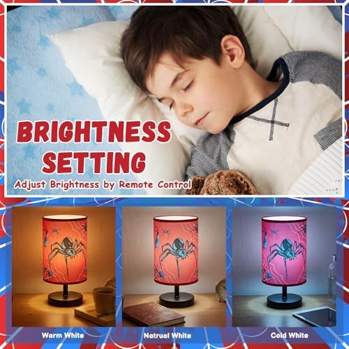 Glooglitter Spider Table Lamps Gifts 3 Colors Dimmable Lights 11.02 x 5.12 Inch Themed Decorative Nightlight Fashion Bedroom Bedside Lamps for Room Bedroom Desk Home Decor Birthday Gifts - Image 3
