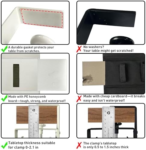 Under Desk Cable Management No Drill – 36" L x 6" W Cord Organizer, Upgraded Silicone Pads (No Scratch), 16 Cable Slots, Washable PE Honeycomb Base, Fits Desks 0–2.1" Thick, Beige - Image 3
