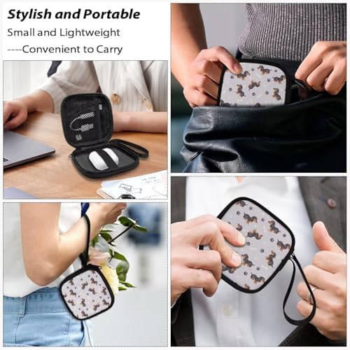 Dachshund Print Earbuds Case Portable Earbuds Carrying Case, Portable Earphone Bag Phone Accessories Organizer with Handle for Earphone, in-Ear Headphones - Image 7