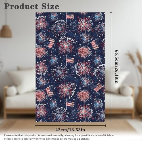 250th Anniversary Fireworks Recliner Headrest Protector 26x16 Inch - Polyester Fabric, Decoration & Breathable Chair Cover with Anti-Slip Base, Easy to Install for Home/Office - Image 6