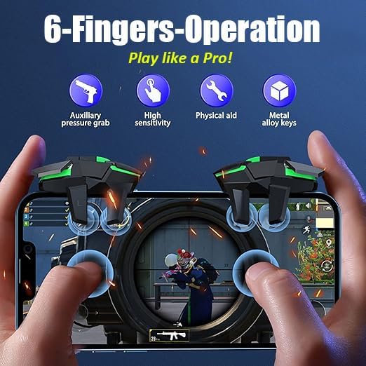 14 in 1 Mobile Dual Phone Cooler w/ PUBG Mobile Controller & Finger Sleeves - Image 6