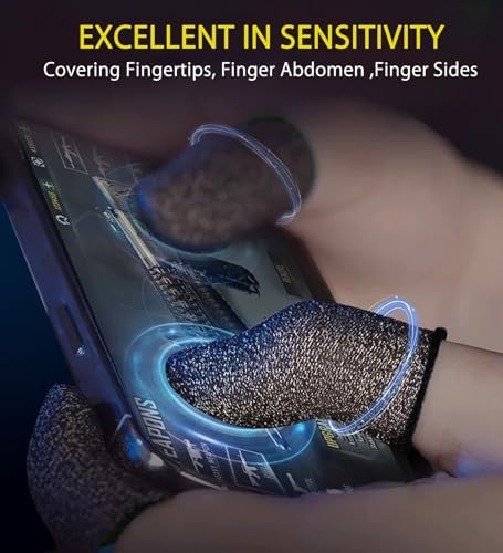 Silver Fiber Professional Finger Sleeves Gloves for Mobile Gaming - Image 3