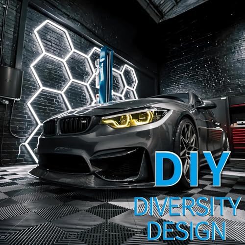 31Lights LED Hexagon Honeycomb Lights,7-Hex Honeycomb Lights 48800Lumens Hexagon DIY Super Bright Car Detailing Ceiling 488W LED Shop Light for Warehouse Workshop Gym Basement - Image 2