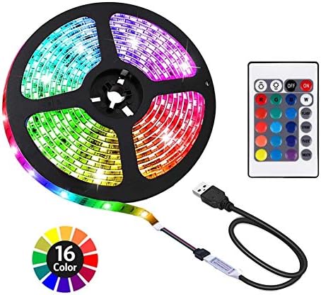ACONDE 9.84 feet USB LED Strip Lights, DIY Indoor Decoration, TV Backlight, 24 Keys Remote by ACONDE