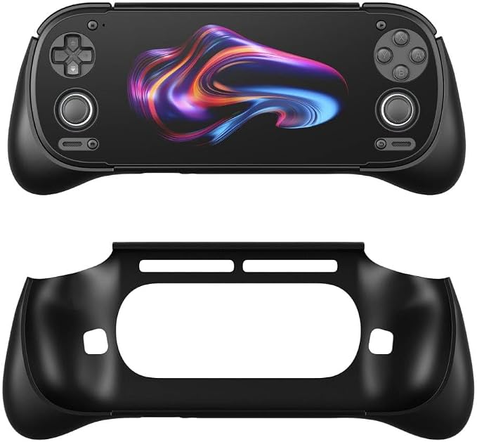 Hand Grip Cover Case for Retroid Pocket 6, Ergonomic Handle Grip Case Protective Cover TPU Shell Protector Stand Holder for RP6 Gaming Console Accessories (Black) by Unknown