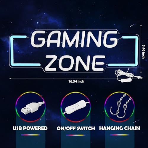 Kavaas Game Zone Neon Sign for Gameroom Wall Decor LED Light Signs - Gaming Zone Neon Sign for Teen Boy Bedroom- Best Gamer Gifts for Teenager, Kids - Image 5
