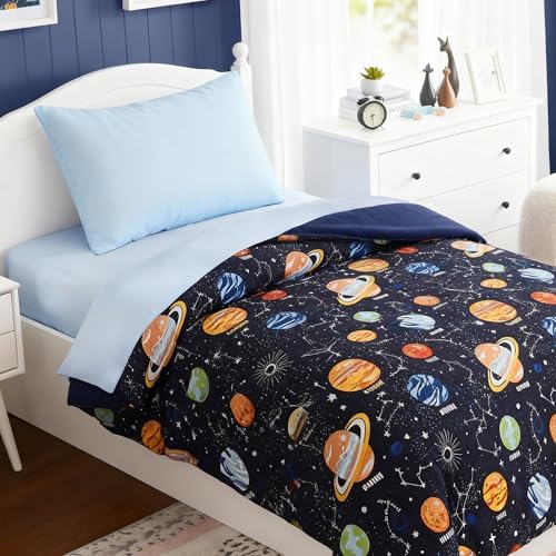 Toddler Comforter Set - 4 Pieces Space Toddler Bedding Set for Boys - Image 5