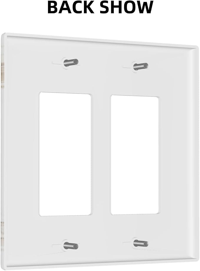 Decorative Outlet Covers Abstract Luxury White Gold Marble 2 Gang Light Switch Cover Plate Double Rocker Wall Plate Gfci Switch Plate Covers Plug Faceplate for Bedroom Decor - Image 4