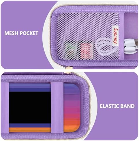Supmay Hard Travel Case for My Arcade Data East Pocket Player, Portable Video Game System Handheld Game Protection Case with Mesh Pocket for Batteries and USB-C Cable, Purple - Image 4