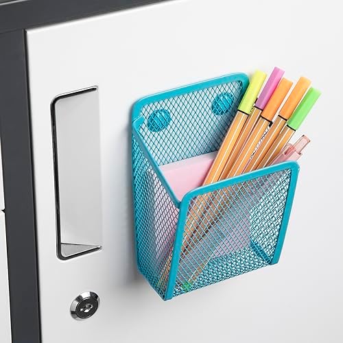 Magnetic Pencil Holder,Mesh Stainless Steel Pen Basket, Metal Writing Utensil Storage Organizer for Whiteboard,Blackboard,Kitchen, Locker, Home, or Office - Image 5